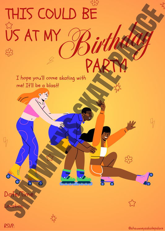 Skate Friends Digital Birthday Invitation