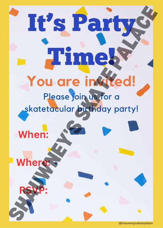 Confetti Digital Birthday Invitation