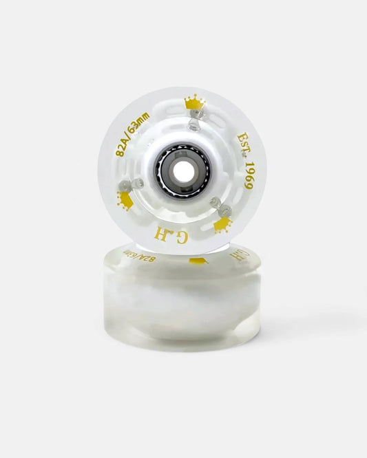 GH Skates Rebound PU Light Up Clear Hybrid Wheels