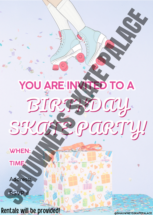 Skate Party Digital Birthday Invitation